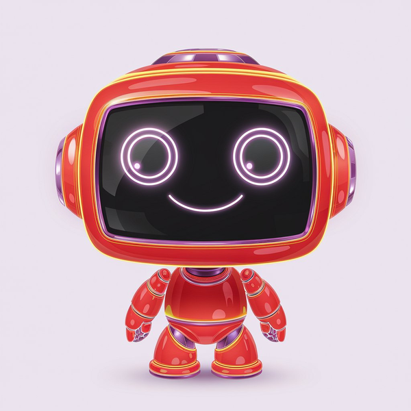 A bright bold flat illustration of a happy smiling profile picture